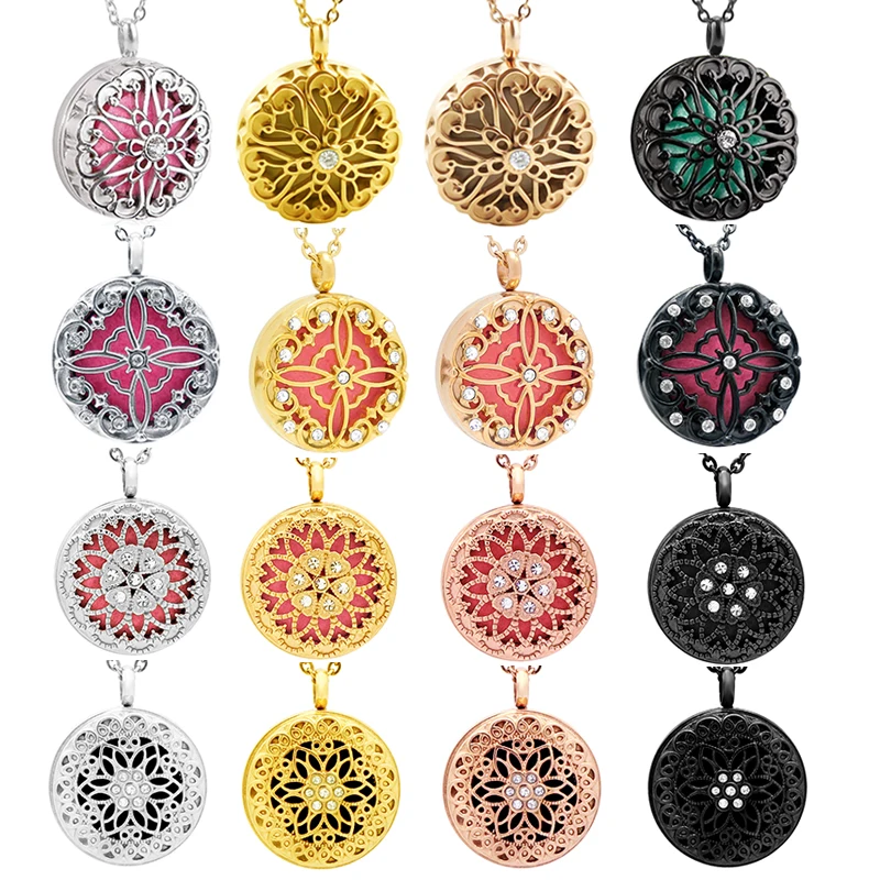 casting  stainless steel essential oil diffuser necklace (3)