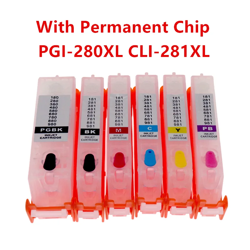 PGI280 CLI281 280XL PGI280 CLI281 Refill Ink Cartridge with Chip for