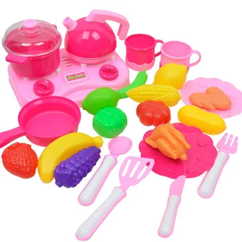 

Model Kitchen Set Cook Cooking Educational Early Childhood Tableware Cognitive Children Play House Toys