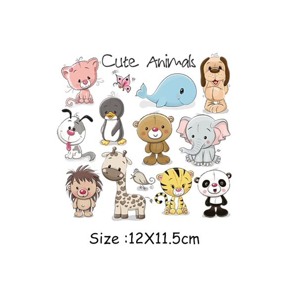 Baby Shirt Iron On Patches Animal Parches Iron On Diy Accessory Heat Transfer Clothes Stickers Fashion Patches For Clothes