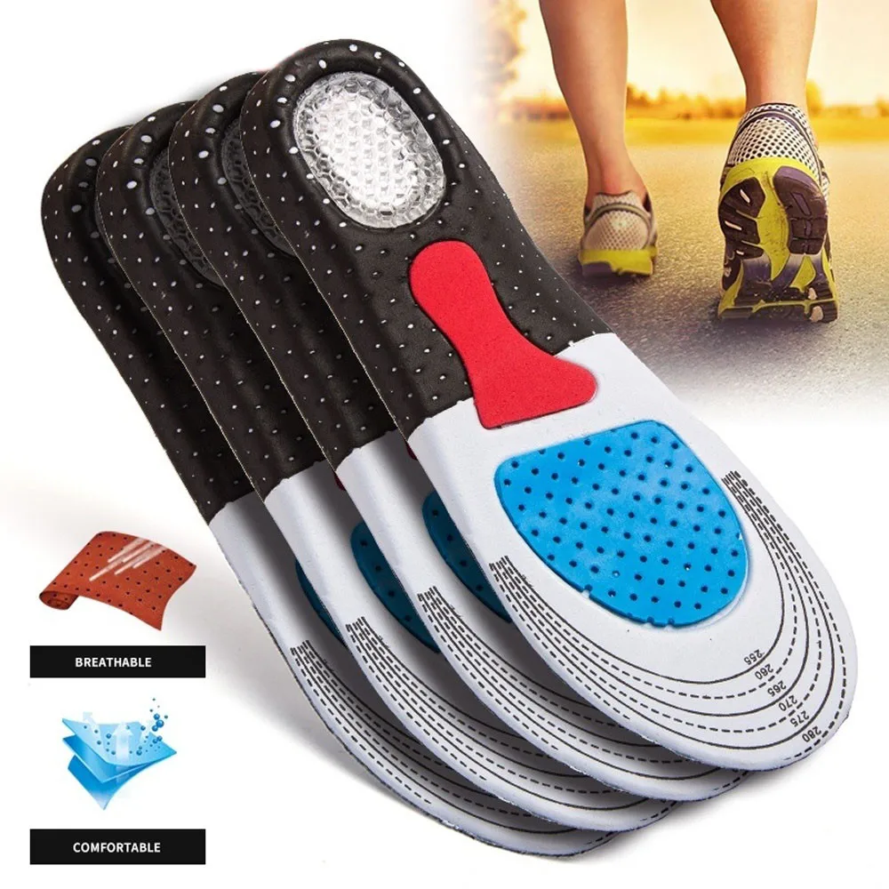 Стельки для обуви мужские и женские модные стельки из силикагеля ортопедические стельки для спортивной беговой обуви Binnenzool Plantilla Palmilha