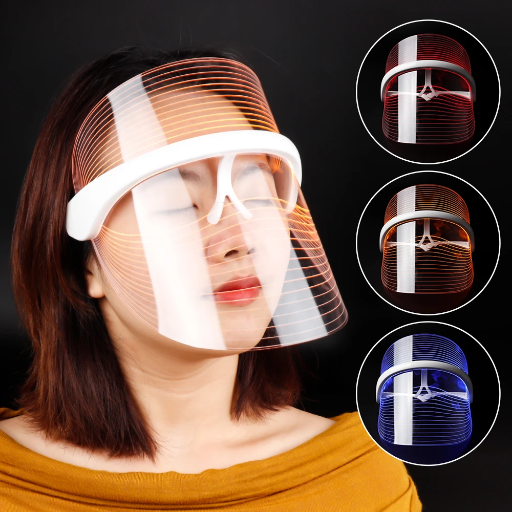 3 Color LED Light Photon Therapy Face Mask Beauty Instrument Facial SPA Acne  Wrinkle Removal Skin Rejuvenation Moisturizing Tool|LED Mask| - AliExpress