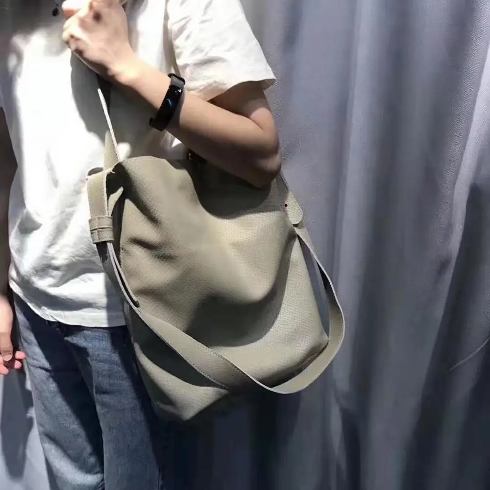 Soft Genuine Leather Women Bucket Shoulder Bags Vertical section Fashion Handbag Totes Female Crossbody Shopping Bag