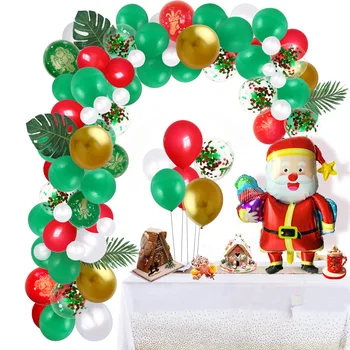 

104Pcs Christmas Balloon Garland Arch Set Balloon-Arch-Kit Santa Clause String Balloons Merry Christmas Party Decor For New Year