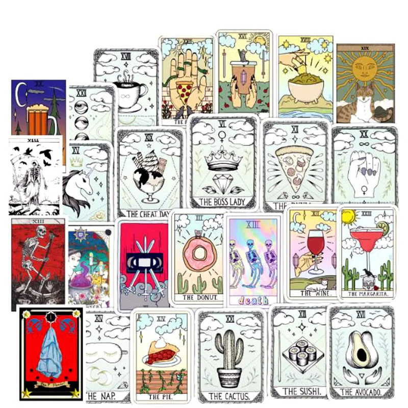 Новые 50 шт. Tarot divination забавные наклейки водонепроницаемые наклейки для DIY декора для украшения автомобиля, мотоцикла телефона ноутбука