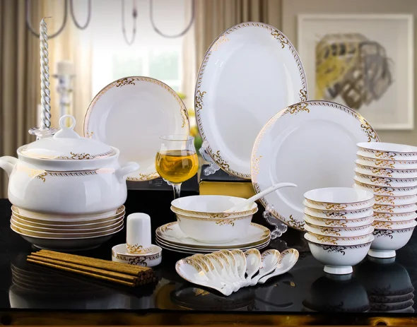 2021 модный набор посуды 56 штук комплекты Dinnerware фарфора Посуда Европейский посуда