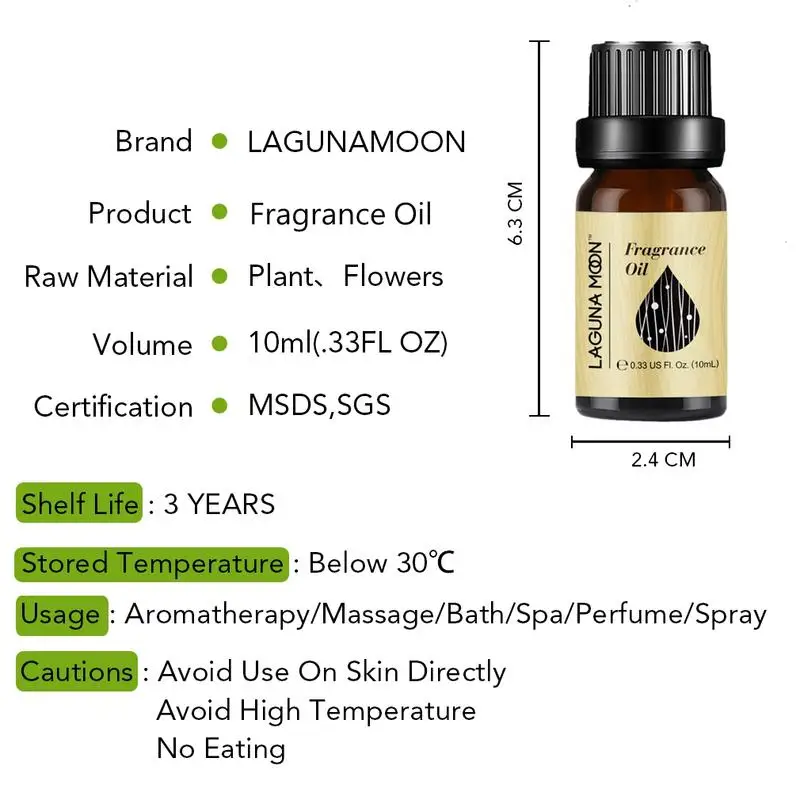 Lagunamoon 10ml Fragrance Oil Black Opium For Aroma Perfume Soap Making Candles DIY Air Fresh-4