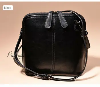 

New Fashion Leather Ladies Handbag Shoulder Bag Satchel Purse Simple Multi-compartment Square Bag