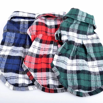 

Summer Pet Dog Clothes for Small Dogs Fashion Cotton Cat Dog Plaid T-shirt Vest Puppy Clothes Cool Breathable Shirt Pets Product