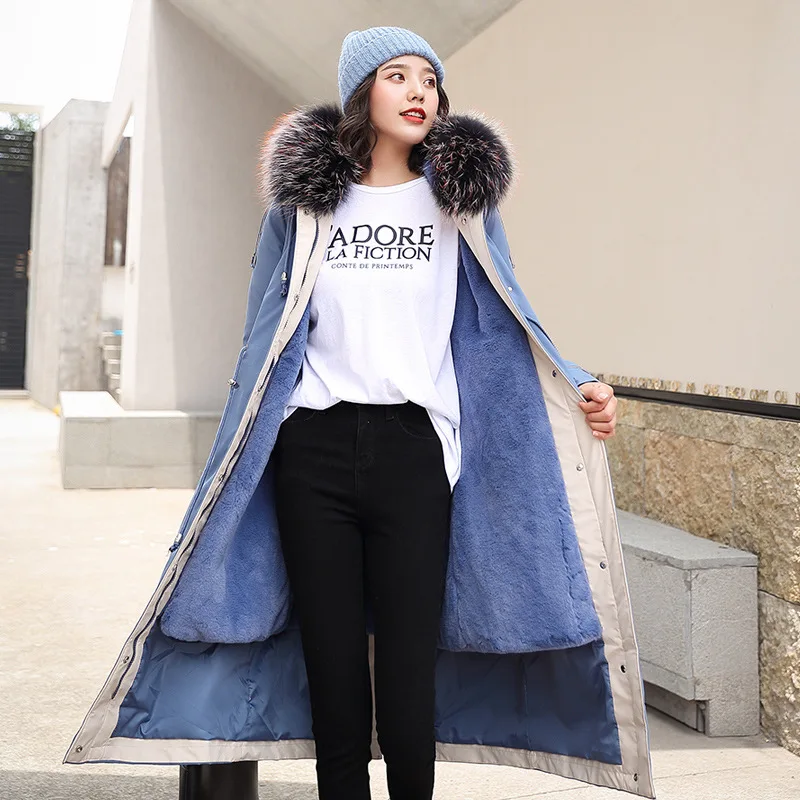 

2019 New Style Winter Korean-style Waist Hugging Lambs Wool Lining Hooded Mid-length Cotton-padded Clothes down Jacket Cotton-pa