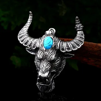 

Beier 316L stainless steel Norse Vikings Pendant Necklace Bull head and Original Animal fashion Jewelry LHP101