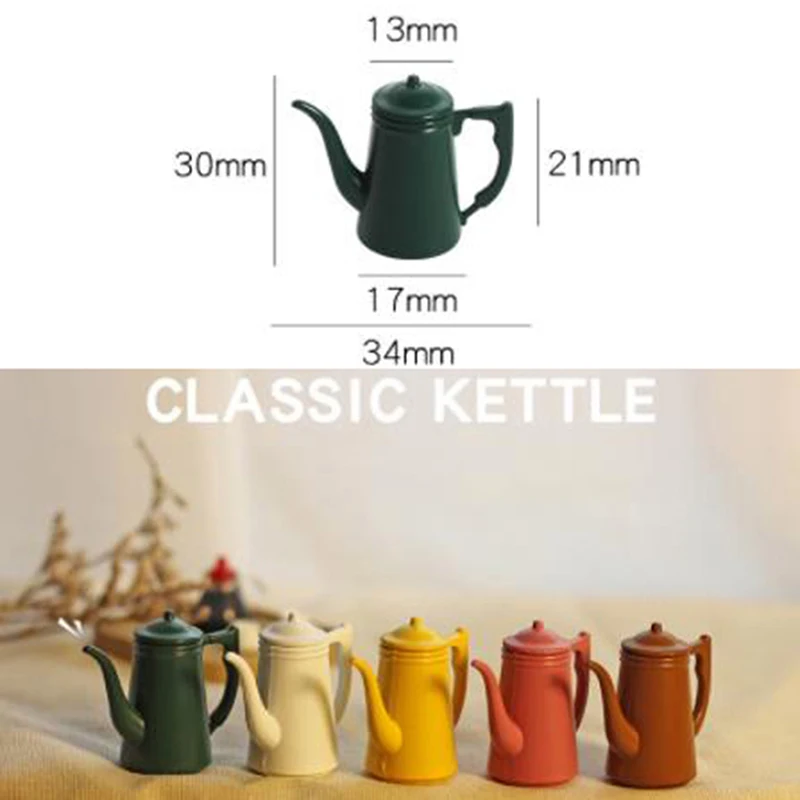 

1/12 Dollhouse Miniature Accessories Kettle Simulation Furniture Tea Pot Kitchen Model Furniture Toys for Doll House Decoration