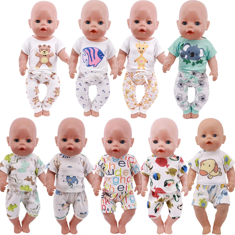 Barbie Doll Clothes Doll Clothes Accessories Doll Clothes Doll Accessories 2 Pcs/Set Cute Pajamas For 18 Inch Girl Doll & 43 cm New Born Baby Doll Our Generation