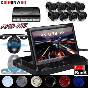 

Koorinwoo Dual Core Car Parking Sensors 8 Radars 4.3 Car Monitor TFT LCD Alarm Font Form Camera Rear view Camera Parktronic