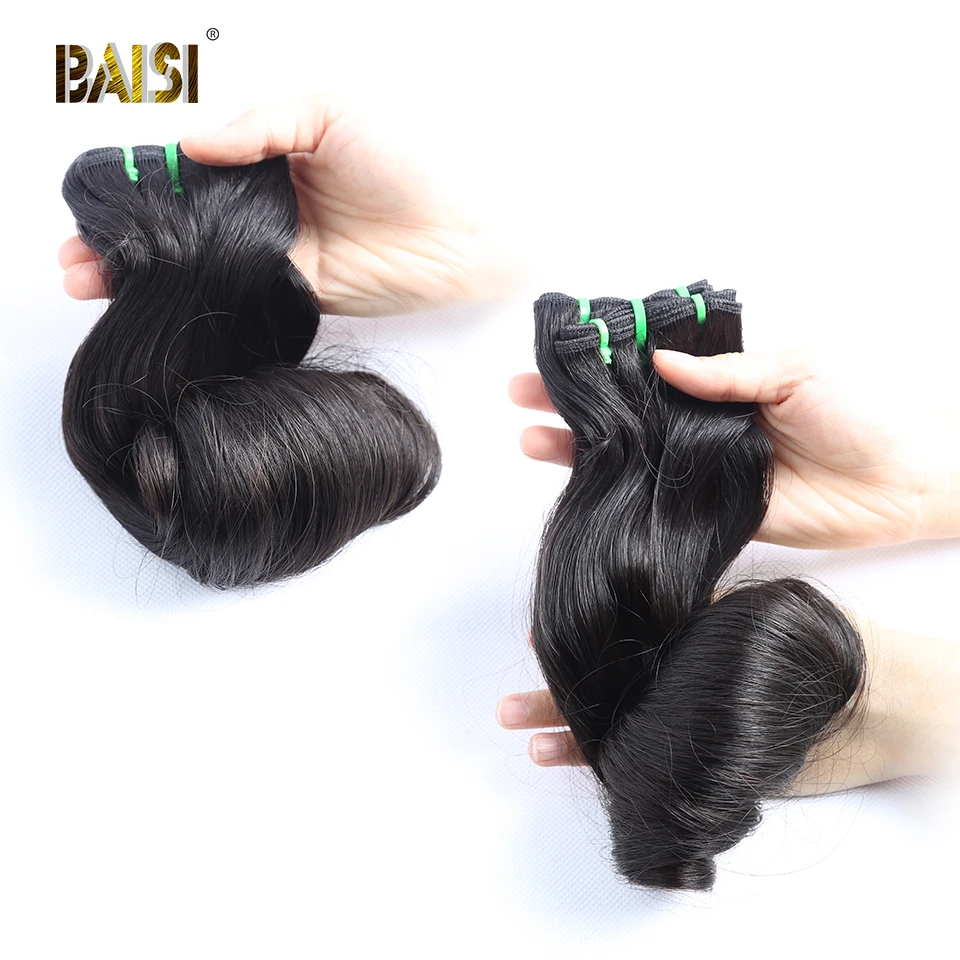 BAISI волосы индийские девственные волосы ткать HairEgg пучки кудрявых волос двойной DrawnHair человеческие волосы 10-20 дюймов