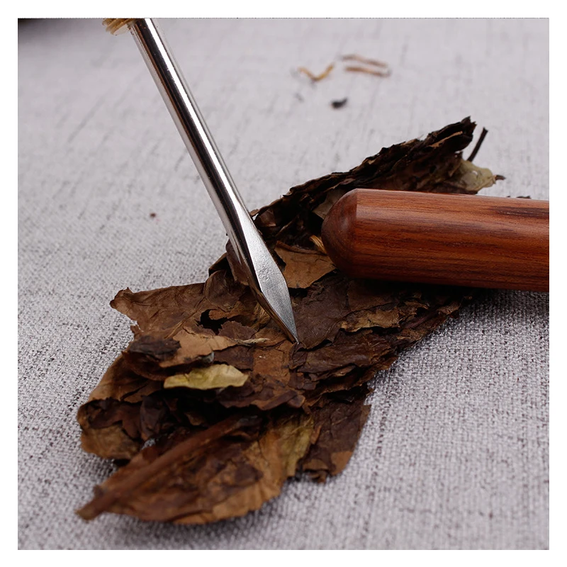 Tea Knife Sandalwood Stainless Steel Pu Er Dedicated Tea Needle Accessories Spiral Kitchen Accessories Items tea cutter tea needle set