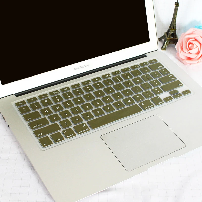 Пылезащитная крышка клавиатуры ЕС для MacBook Pro 13 15 дюймов с сенсорной панелью ЕС клавиатура протектор A1706 1707 силиконовый чехол - Цвет: eu army green