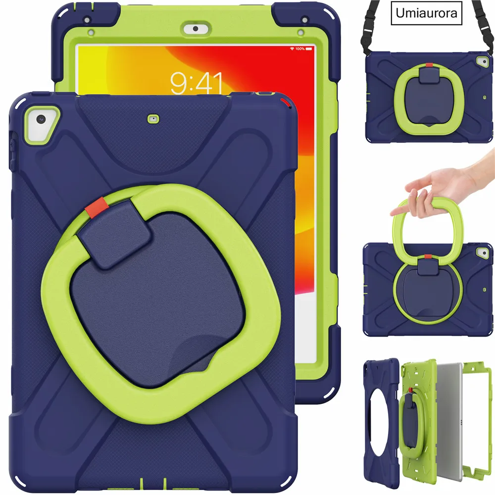 Enhanced Shockproof Tablet Case with 360° Rotating Handle and Stand