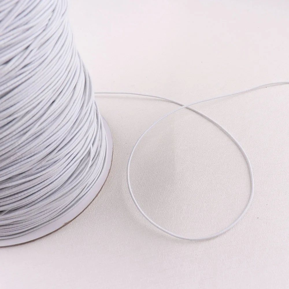 1,0/2,0 мм черная/белая высококачественная круглая эластичная повязка круглая эластичная веревка эластичные резинки для DIY швейных аксессуаров