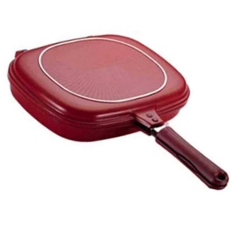 

Double-Sided Frying Pan, Double-Sided Premium Frying Pan Non-Stick Baking Tray Portable for Home Kitchen Cooking Supplies