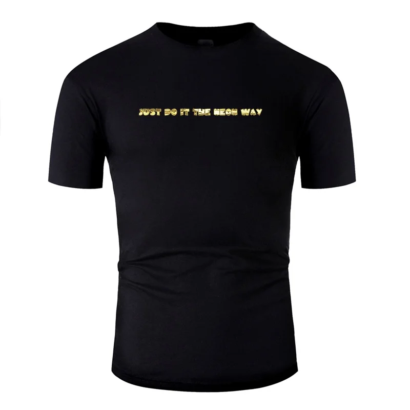 Дизайн Just Do It The Neon Eay Футболка мужская Классическая футболка для мальчиков и девочек с круглым вырезом и коротким рукавом