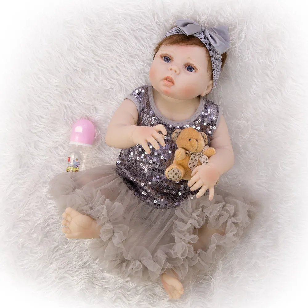 55 см Bebes Reborn Baby Doll Toys выглядит красивый Силикон виниловые куклы для девочек с