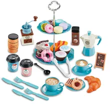 

Simulation Kitchen Toy Coffee Machine Snack Afternoon Tea Set Children's Play House Kitchen Food Bread Cake Simulation Toy
