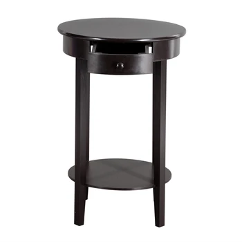 

Simple Round With Drawer Side Coffee Table Brown