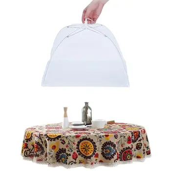 

New-1 Pcs Fly Sn Dining Cover Foldable Fly Cover & 1 Pcs National Wind Round Lace Tablecloth Table Cloth