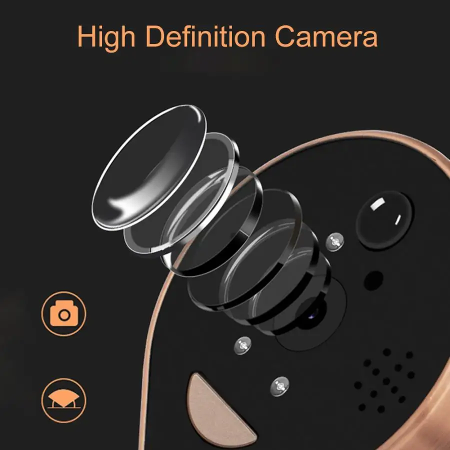 doorbell camera 4.3inches Colorful Screen Smart IR WIFI Door Viewer Video Doorbell PIR Motion Detection ring doorbell