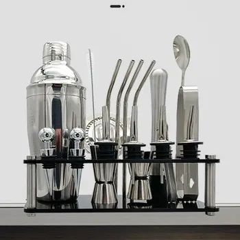 

20 Piece Set Acrylic Set Cocktail Shaker Bar Tool Shaker Bartending Tool Set Wine Glass Cocktail Mixer