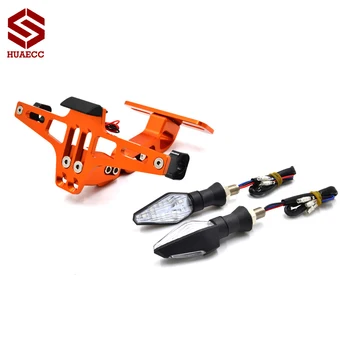 

Motorcycle Adjustable License Number Plate Holder Bracket With Led Light for KTM Yamaha Kawasaki