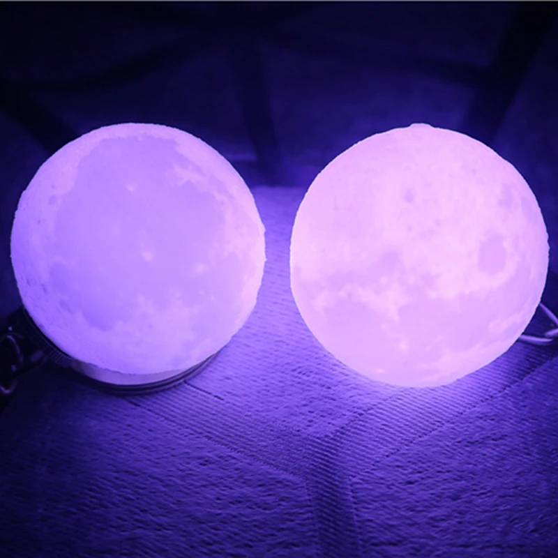 

LED Night Light Key Ring Moon Light Key Chain Illuminated Key Pendant Creative Bag Backpack Ornament