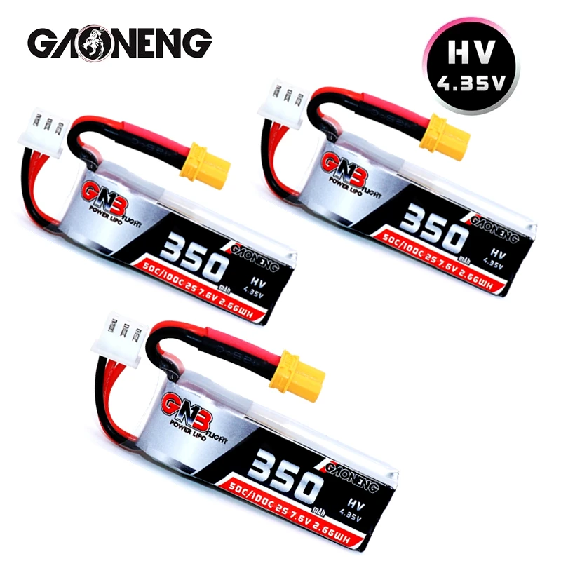 1/2/3/5Pcs Gaoneng Gnb 2S 7,6 Mah 350 V Hv 4,35 V 50C/100C Lipo Xt30 Batteria Per Etafpv Beta75X 2S Beta65X 2S Whoop Piccoli Droni