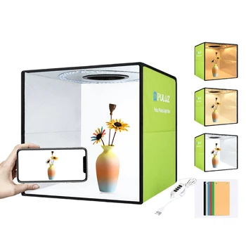 

Photography Lightbox Studio Shooting Tent kit with LED Ring & 6 Color Backdrops 30*30cm Mini Foldable Photo Studio Box