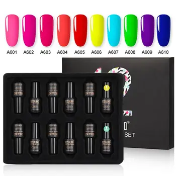 

1Set Fluorescent Color Gel Nail Polish Nail Art UV LED Soak-off Gel Lacquer Semi Permanent Gel Varnish