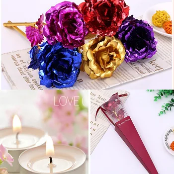 

Creative Gift Rose Emulated Flower Gold Foil Rose Valentine's Day Gift Gold-plated Single Rose Bouquet Box Gold Foil Flower