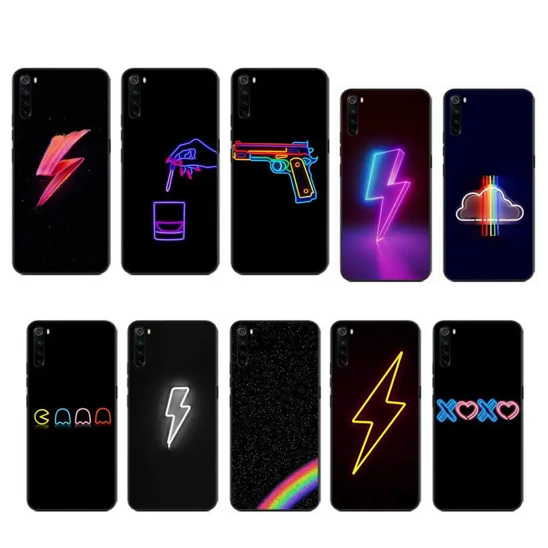 

FFboost lightning black case coque fundas etui for xiaomi note max mi 3 7 8 9se Redmi 7 7a 8 8t 10 pro lite cases cover