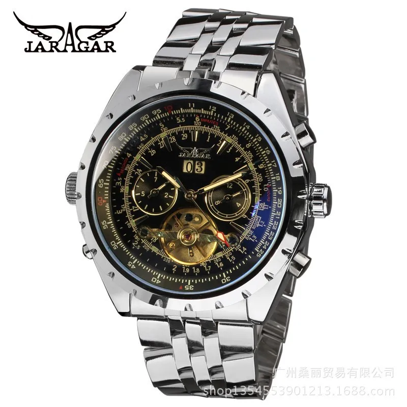 

Jaragar Heavy Metal Large Dial bei tou biao Multi-functional Analog Watch Pack Flywheel with Night Light Display MEN'S Watch