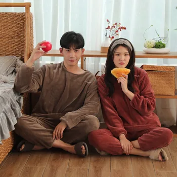 

Upgraded Fairy Warm Set Couples Pajamas Autumn And Winter Coral Velvet Casual Men And Women Home Wear