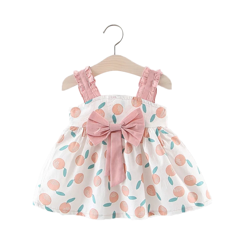Baby Girl Dresses Big Bow Summer Dress For Kids Girl Floral Pattern