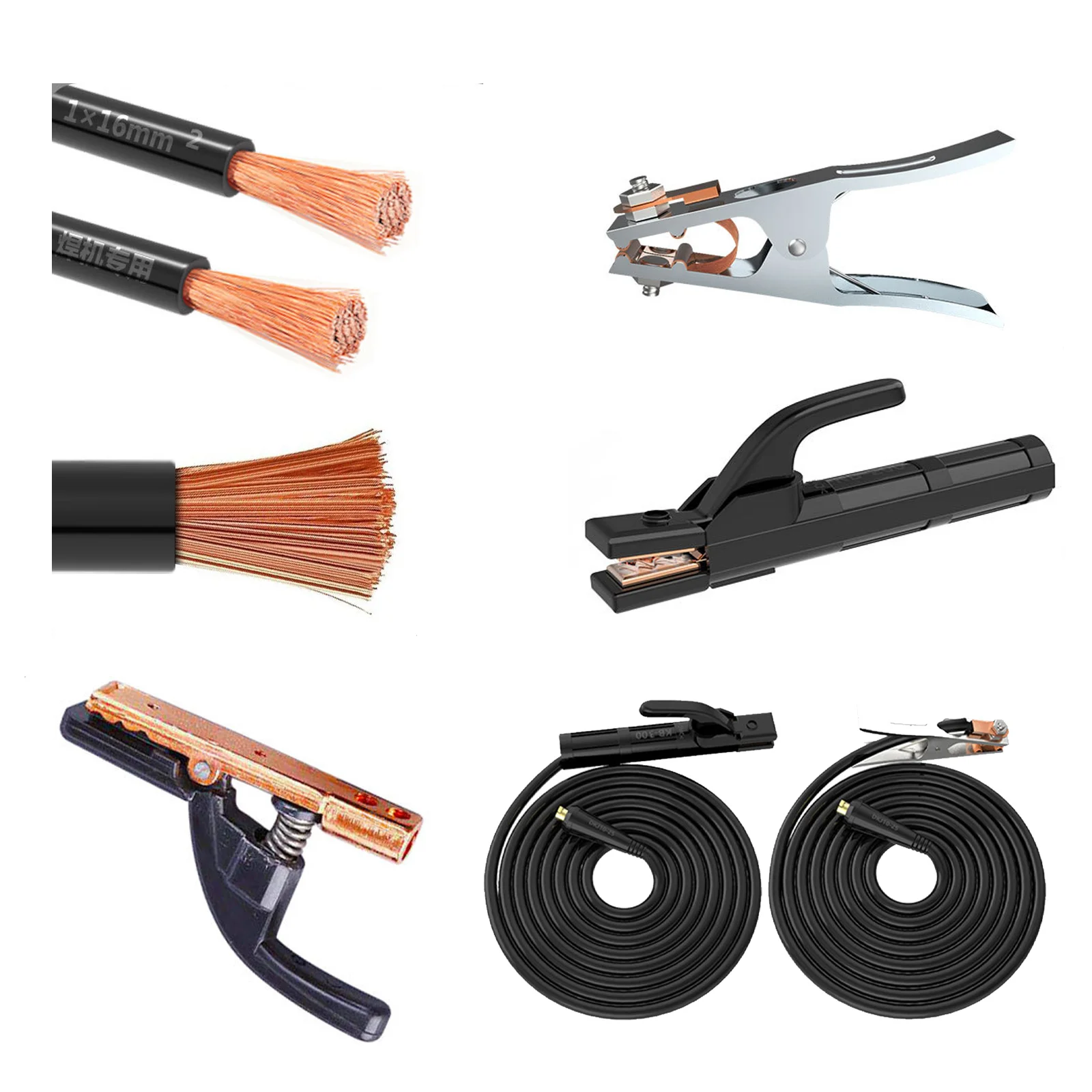 Professional 200A Non-slip Grounding Welding Ground Clamp Set Suitable For Mig Tig ARC Welding Machine 1.5M Cable 10-25 Plug