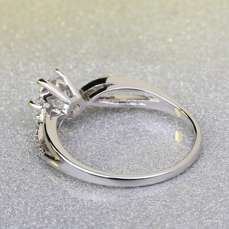 Роскошное Женское Обручальное кольцо блестящие кольца с искусственным