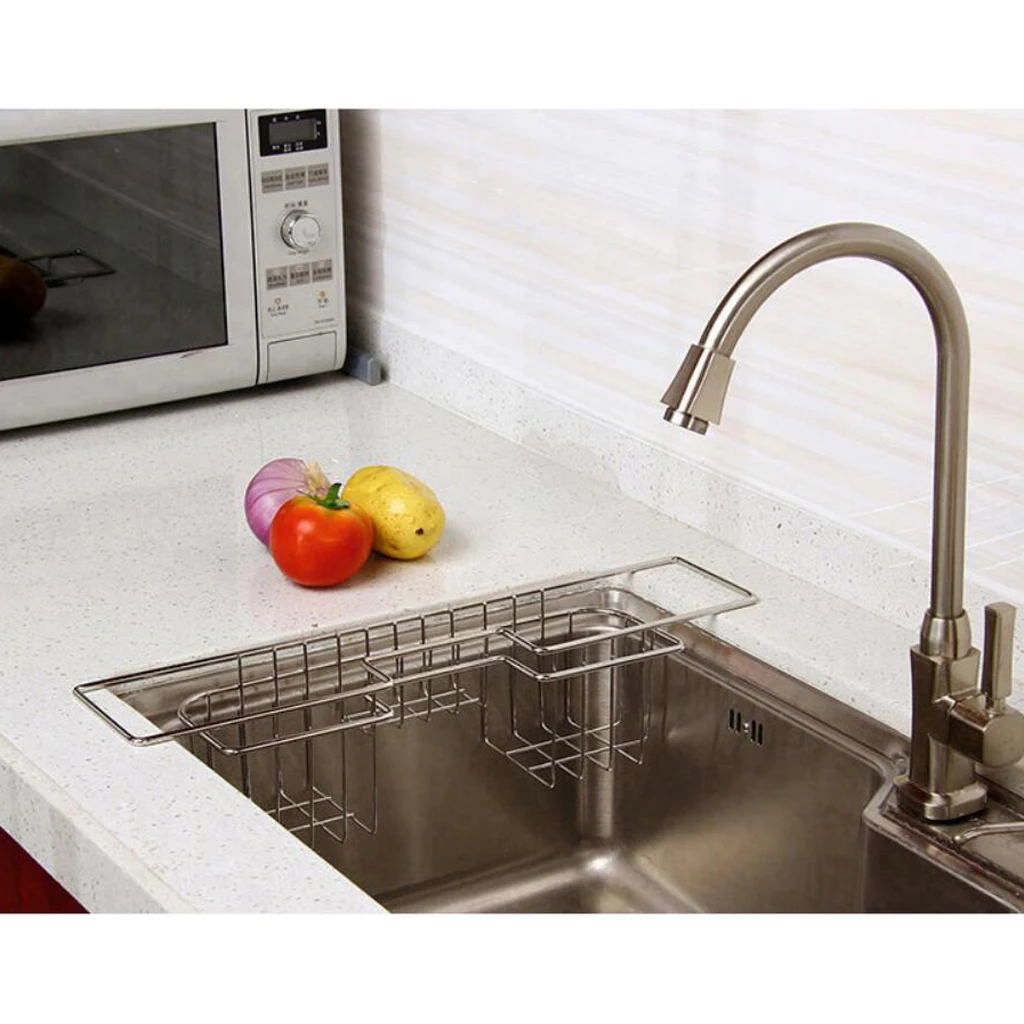 Kitchen Storage Caddy Saddle Organizer Sink Rack Soap Strainer Holder Sponge New