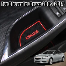 9 Uds estilo de coche Interior antideslizante puerta Mat almohadilla con ranura cojín estera de goma ajuste para Chevrolet Cruze 2009, 2010, 2011, 2012, 2013, 2014
