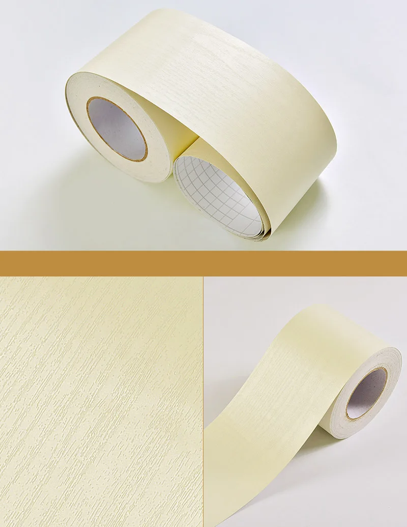 Beige Wood Самоклеющиеся наклейки на пол для гостиной, окантовочная линия, водонепроницаемые виниловые обои для ванной комнаты, пленка для улучшения дома - Цвет: Beige Wood