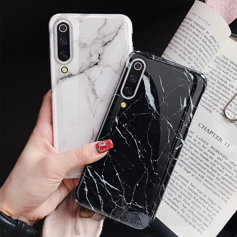 

For Xiaomi mi 9T mi 9 Marble Case Soft Silicone IMD Cover for Xiaomi mi 8 lite Luxury Glossy Marble Case Funda Coque