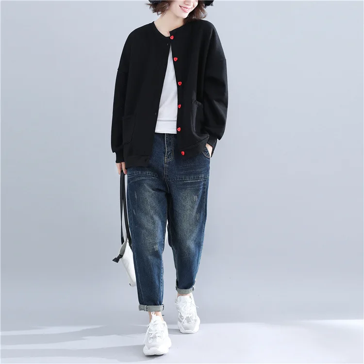 

Autumn And Winter New Style Brushed And Thick Warm Coat Loose And Plus-sized WOMEN'S Dress Cardigan Tops