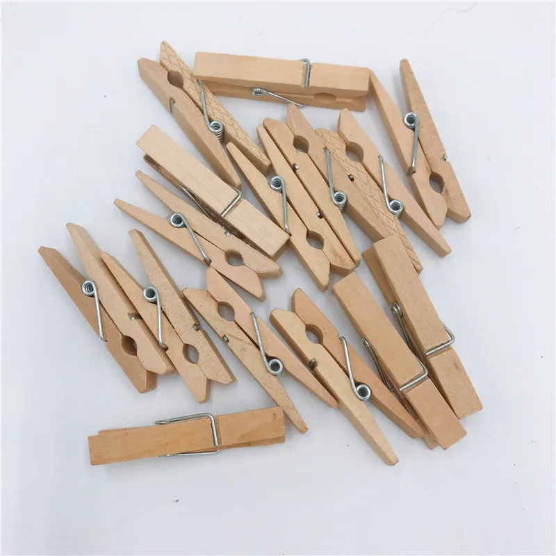 

100PCS Wooden Clip Wood Color Small Clip Photo Folder DIY Accessories 2.5/3.5/4.5/7.2 Color