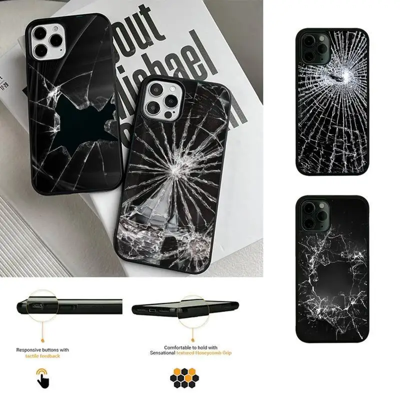 Чехол со сломанным стеклом для телефона Iphone 13 12 Mini 11 Pro Max 7 8 Plus X Xs XR жесткий